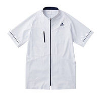 アディダス メンズジャケット SMS602 ホワイト×ネイビー M KAZEN（カゼン） 医療白衣 1枚（直送品）