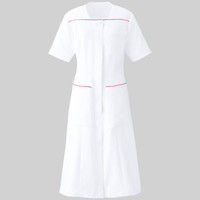 YUKISABURO WATANABE レディスワンピース半袖 YW114 ホワイト×ブリリアントピンク 7号 KAZEN（カゼン） 医療白衣 1枚（直送品）