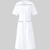 YUKISABURO WATANABE レディスワンピース半袖 YW114 ホワイト×ネイビー 7号 KAZEN（カゼン） 医療白衣 1枚（直送品）
