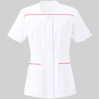 YUKISABURO WATANABE レディスジャケット半袖 YW122 ホワイト×ベルベットレッド 11号 KAZEN（カゼン） 医療白衣 1枚（直送品）