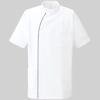 YUKISABURO WATANABE メンズジャケット半袖 YW52 ホワイト×ネイビー LL KAZEN（カゼン） 医療白衣 1枚（直送品）