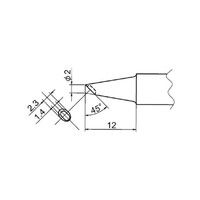 エスコ φ2.0mm 交換用こて先 (EA304AP用) EA304AP-8 1セット(2個)（直送品）