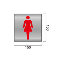 フジタ FS-7 ピクト女性トイレ101 平付型ステンレスサイン（直送品）