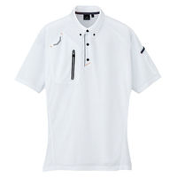 アイトス HERO’S UNIFORM 半袖ボタンダウンポロシャツ（男女兼用） ホワイト 5L AZ-10605-001