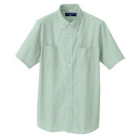 アイトス HERO’S 半袖ボタンダウンシャツ（コードレーン）（男女兼用） グリーン AZ-50402-115