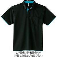 トムス 4.4オンスドライレイヤードBDポケット付ポロシャツ ブラック×ターコイズ L 00315-AYP-650-L 1セット(2枚)（直送品）