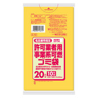 日本サニパック 名古屋市事業可燃HD 黄半透明20L 10枚0.030mm厚 (G1D) 4902393746717 10枚×60点セット（直送品）
