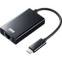 サンワサプライ USB3.2 TypeC-LAN変換アダプタ(USBハブポート付・ブラック) USB-CVLAN4BKN 1個