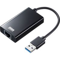 サンワサプライ USB3.2-LAN変換アダプタ(USBハブポート付・ブラック) USB-CVLAN3BKN 1個