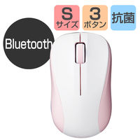 エレコム マウス/Bluetooth/IRLED/3ボタン/Sサイズ/抗菌/ピンク M-BY10BRKPN 1個