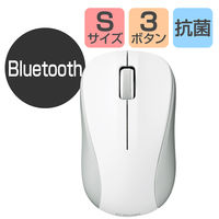 エレコム マウス/Bluetooth/IRLED/3ボタン/Sサイズ/抗菌/ホワイト M-BY10BRKWH 1個
