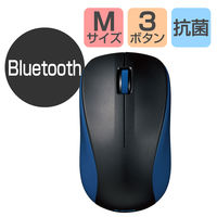 エレコム マウス/Bluetooth/IRLED/3ボタン/Mサイズ/抗菌/ブルー M-BY11BRKBU 1個