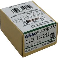 New Hikari (ニューヒカリ) ステンレス木ネジ 黒頭 φ3.1×20 200本入 1箱（直送品）