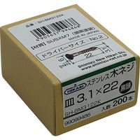 New Hikari (ニューヒカリ) ステンレス木ネジ 黒頭 φ3.1×22 200本入 1箱（直送品）
