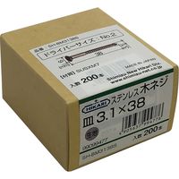 New Hikari (ニューヒカリ) ステンレス木ネジ 生地 φ3.1×38 200本入 1箱（直送品）