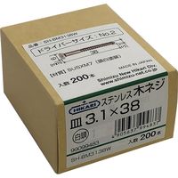 New Hikari (ニューヒカリ) ステンレス木ネジ 白頭 φ3.1×38 200本入 1箱（直送品）