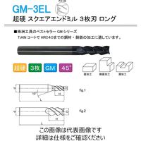株洲工具 超硬 スクエアエンドミル 3枚刃 ロング GM-3EL