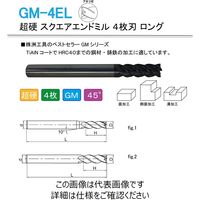 株洲工具 超硬 スクエアエンドミル 4枚刃 ロング GM-4EL