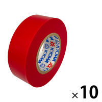 【ビニールテープ】 ミリオン 電気絶縁用ビニルテープ 赤 幅19mm×長さ10m 共和 1セット(10巻入)
