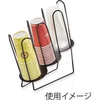 シモジマ カフェグッズ アイアンカップ&リードディスペンサー 3段 Cuffy-I584 ブラック 004533060 1セット(1台)（直送品）