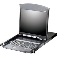 ATEN Over IP KVMドロワー 8ポート/19インチLCD/Cat5/デュアルスライド/ロングレール 115-2160（直送品）