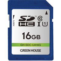 グリーンハウス ＳＤＨＣメモリーカード　ＵＨＳーＩ　クラス１０　１６ＧＢ GH-SDC-UA16G 1枚（直送品）