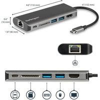 ドッキングステーション Type-C接続 HDMI×1 USB-A×2 USB-C×1 カードリーダー×1 LANポート×1 1個（直送品）