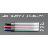 エスコ 1.0mm ボールペン替芯・加圧式(赤) EA765MG-206 1セット(60本)（直送品）