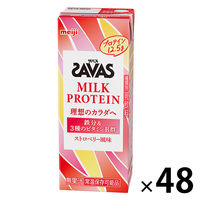 プロテイン ザバス(SAVAS) MILK PROTEIN 脂肪0 ストロベリー風味 48本 明治