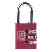 アールエスコンポーネンツ RS PRO 組み合わせ南京錠 パドロック アルミ 赤 781-6041 1個（直送品）