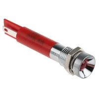 アールエスコンポーネンツ RS PRO 表示灯， 24V dc， 赤， 実装ホールサイズ:8mm 210-951 1個（直送品）