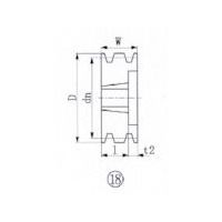 エバオン EVN ブッシングプーリー SPZ 180mm 溝数6 SPZ180-6 1個 514-5597（直送品）