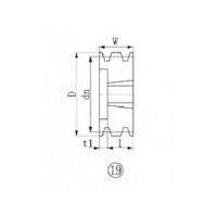 エバオン EVN ブッシングプーリー SPZ 125mm 溝数6 SPZ125-6 1個 514-5414（直送品）