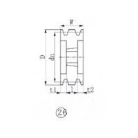 エバオン EVN ブッシングプーリー SPB 206mm 溝数6 SPB206-6 1個 514-4426（直送品）