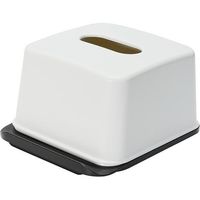ティッシュケース　ティッシュボックス　ハーフティッシュボックス　スマホスタンド　ホワイト（直送品）