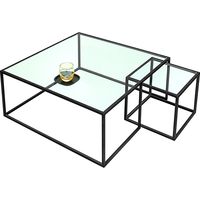 【組立設置込】アルテジャパン ガラス ティーテーブル 幅800×奥行800×高さ330mm