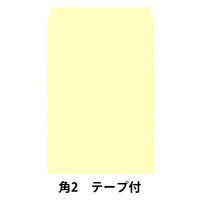 透けない封筒テープ付　角2クリーム　100枚 ムトウユニパック