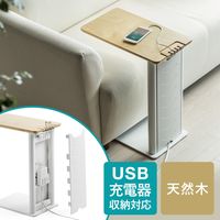 サンワダイレクト ソファサイドテーブル（デスクサイドテーブル・USB充電器収納タイプ） 200-STN030