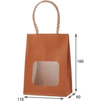 パックタケヤマ 紙袋 ウィンドウミニバッグ タンジェリン XZT65211 100枚（25×4）（直送品）