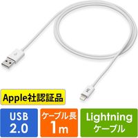 サンワダイレクト ライトニングUSBケーブル（Apple MFi認証品・充電・同期・1m） 500-IPLM011