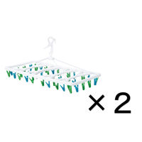 シービージャパン 洗濯ハンガー 40ピンチ グリーン*ブルー 2個セット（直送品）