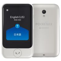 ソースネクスト 通訳+カメラ翻訳対応「POCKETALK S(ポケトークS)」グローバル通信なしモデル ホワイト PTSWW