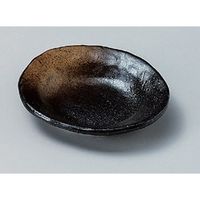 アースモス 美濃焼 小皿 黒備前金茶吹丸変形小皿 (10個入)（直送品）