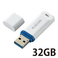 エレコム USBメモリー/USB3.2(Gen1)対応/キャップ式/データ復旧サービス付/32GB/ホワイト MF-DRU3032GWHR 1個