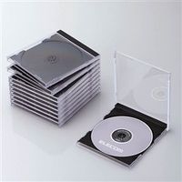 エスコ CD/DVD用 プラスチックケース(ブラック/10枚) EA759GR-10A 1セット(50枚:10枚×5パック)（直送品）