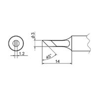 エスコ φ3.0mm 交換用こて先 (EA304AP用) EA304AP-18 1セット(2個)（直送品）