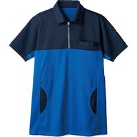 住商モンブラン ポロシャツ 兼用 半袖 ネイビー×ブルー72-483_6L（直送品）
