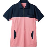 住商モンブラン ポロシャツ 兼用 半袖 ネイビー×ピンク72-482_5L（直送品）