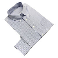 【アウトレット】紳士ボタンダウンビジネスシャツ（ブルーストライプ）イージーケア LOST-003 AWJ