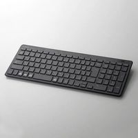 エスコ 367x127x21mm ワイヤレスキーボード(薄型/ブラック) EA764AB-71 1個（直送品）